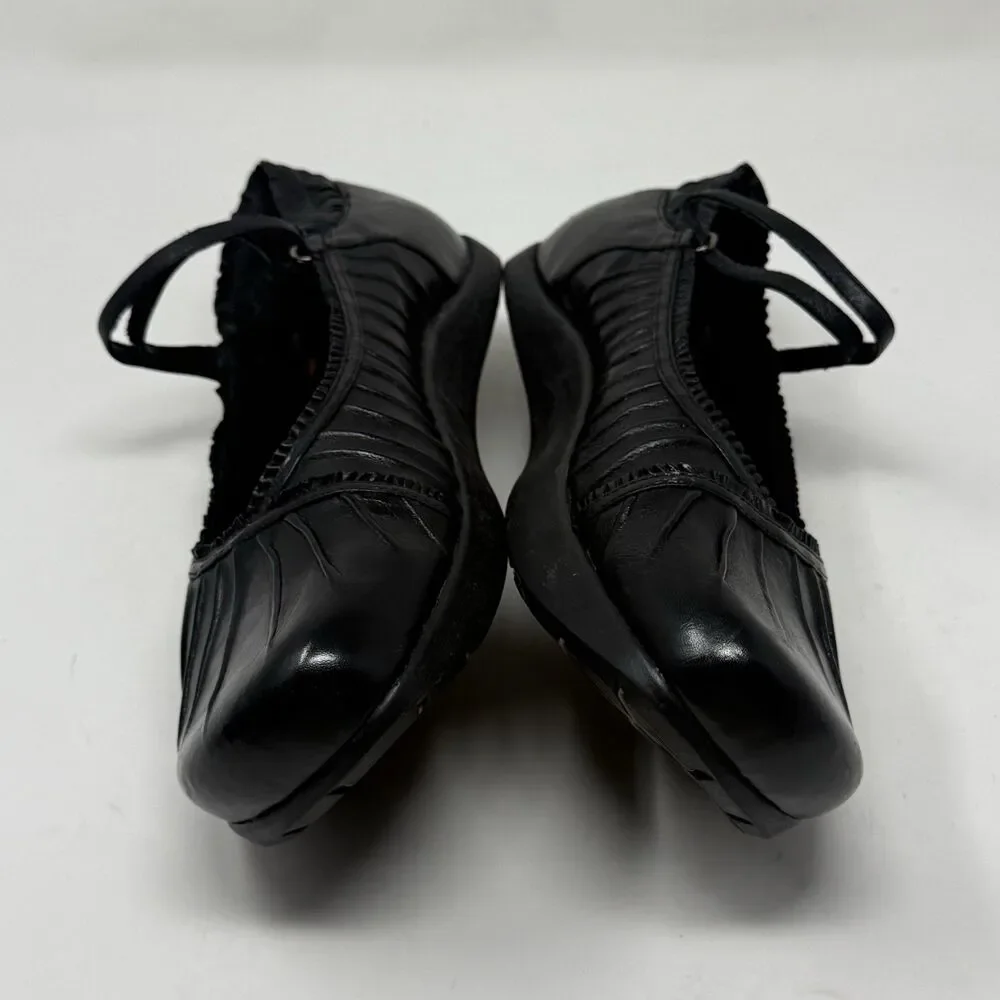Earth Kalso Pirouette 3 Shoes Womens 9.5 Black Leather Mary Jane Scalloped Boho
